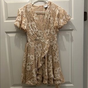 Floral Lace Wrap Dress